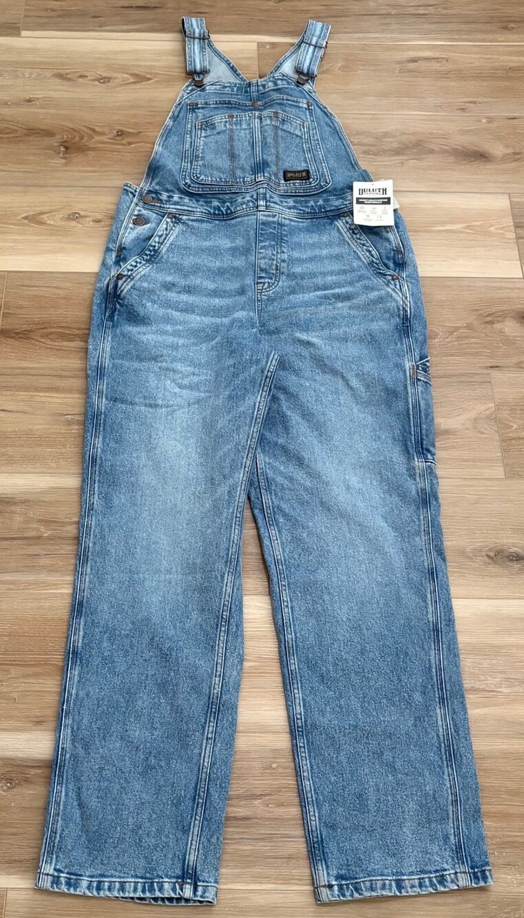 NWT Duluth Women's Heritage Denim Overall in Medium Light Wash size 14 Regular